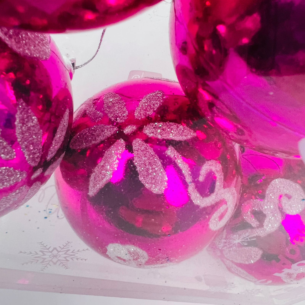 Ёлочные игрушки шары 6 шт/уп 5,5 см (в ассортименте)