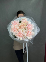 Французские розы , цвет розовый , 3 штуки