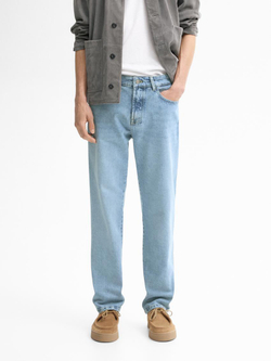 Massimo Dutti Зауженные джинсы со средней посадкой, индиго