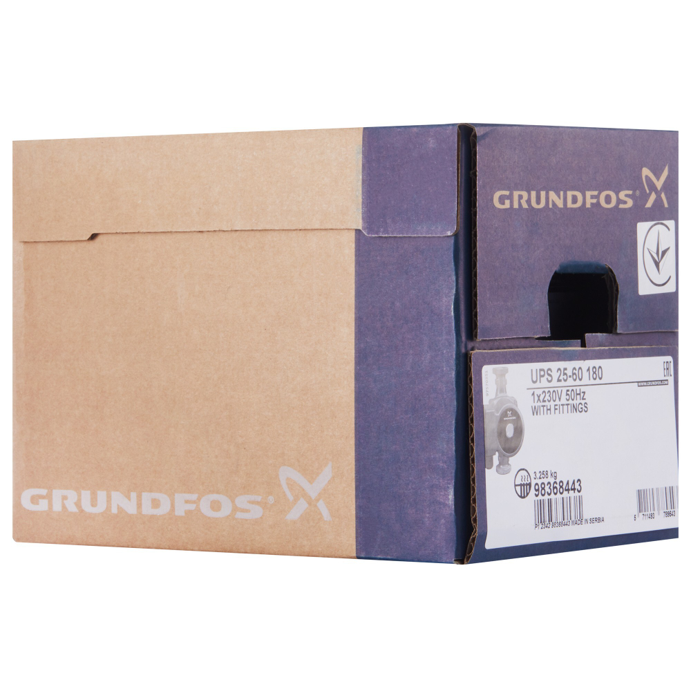 Насос циркуляционный Grundfos UPS 25-60 (EU) с гайками