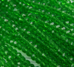 БП021НН34 Хрустальные бусины "рондель", цвет: зеленый прозрачный, 3х4 мм, кол-во: 95-100 шт.