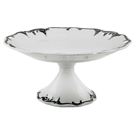 Lenardi 666-392 Фруктовница 27см на ножке ARGENTO в под.уп.(х4)Фарфор