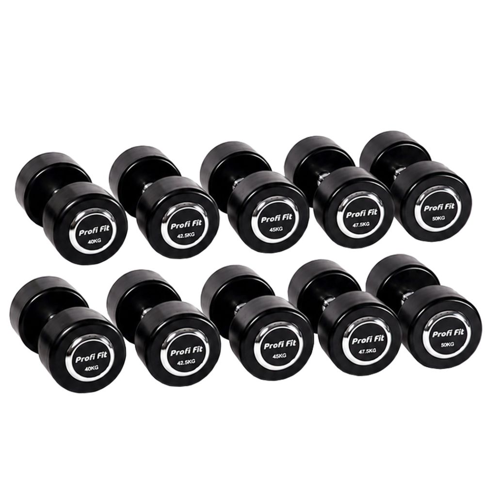 Гантельный ряд профессиональный (шаг 2,5 кг, 5 пар) PROFI-FIT 40-50 кг