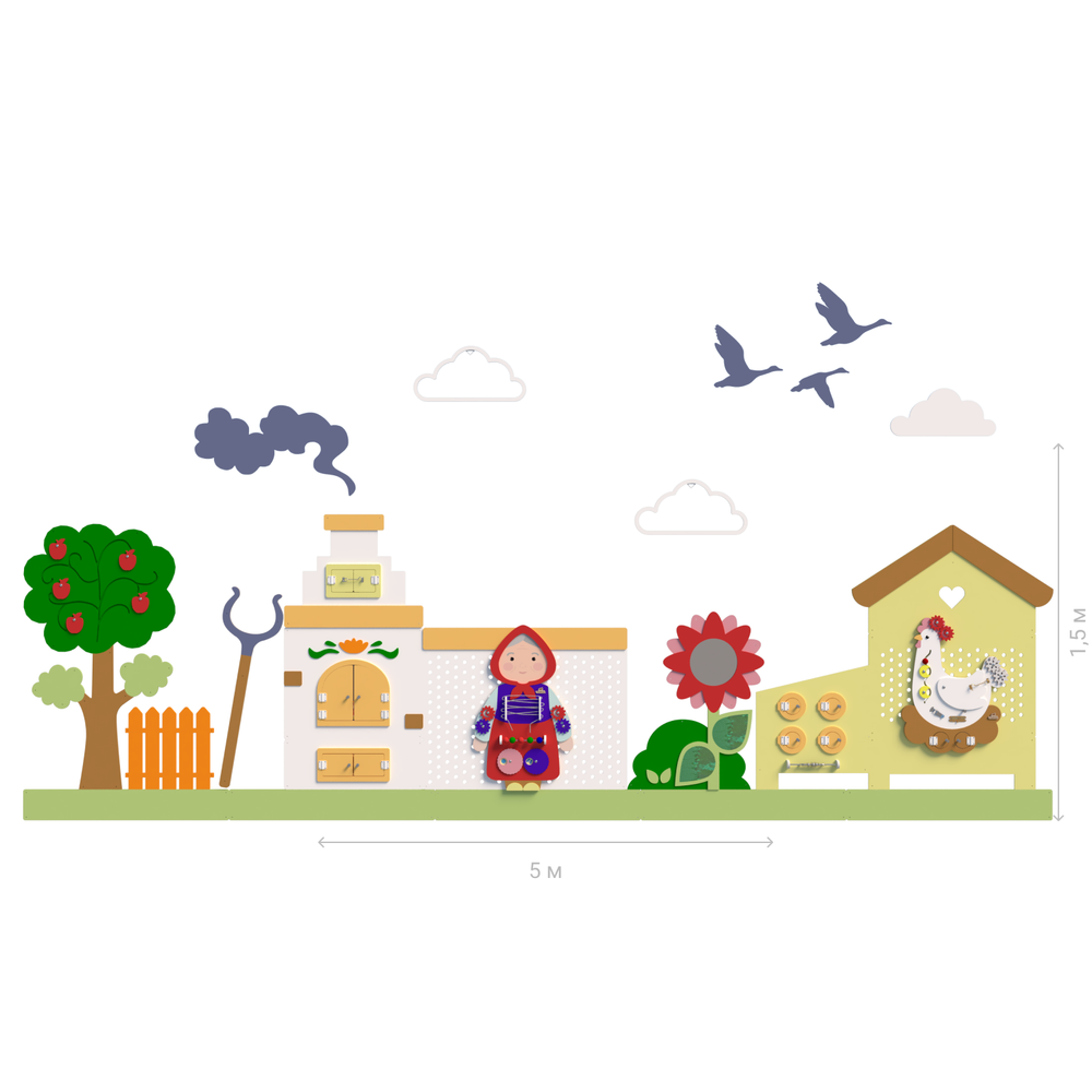 Набор декоративно-развивающих панелей Деревенька