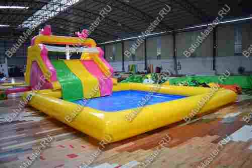 Надувная водная горка с бассейном «Карамелька», 10*6*4 м