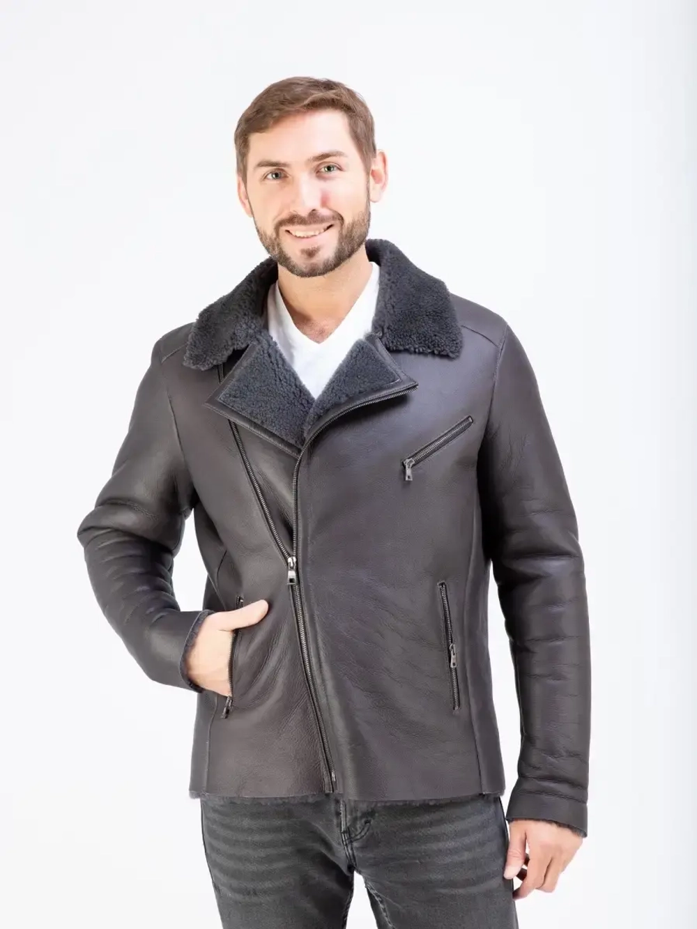 Дубленка мужская натуральная, пилот