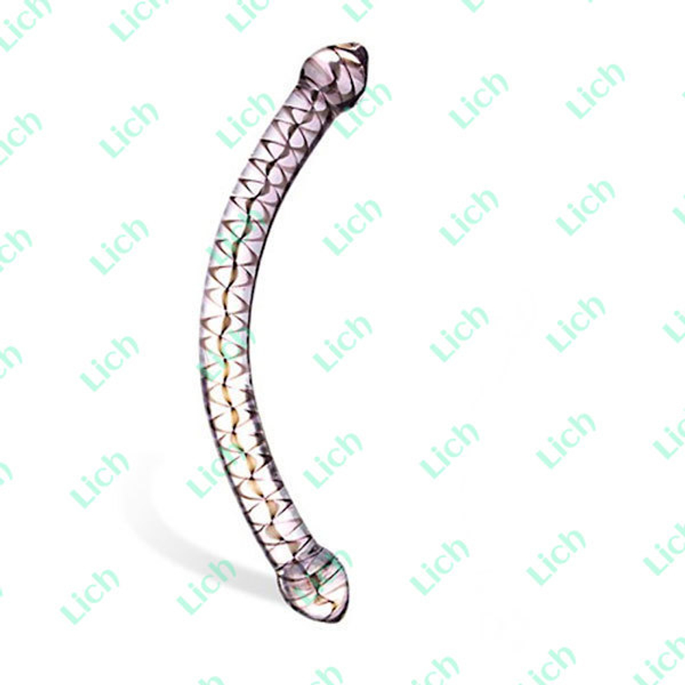 Двухголовый стеклянный фаллос, 34 см