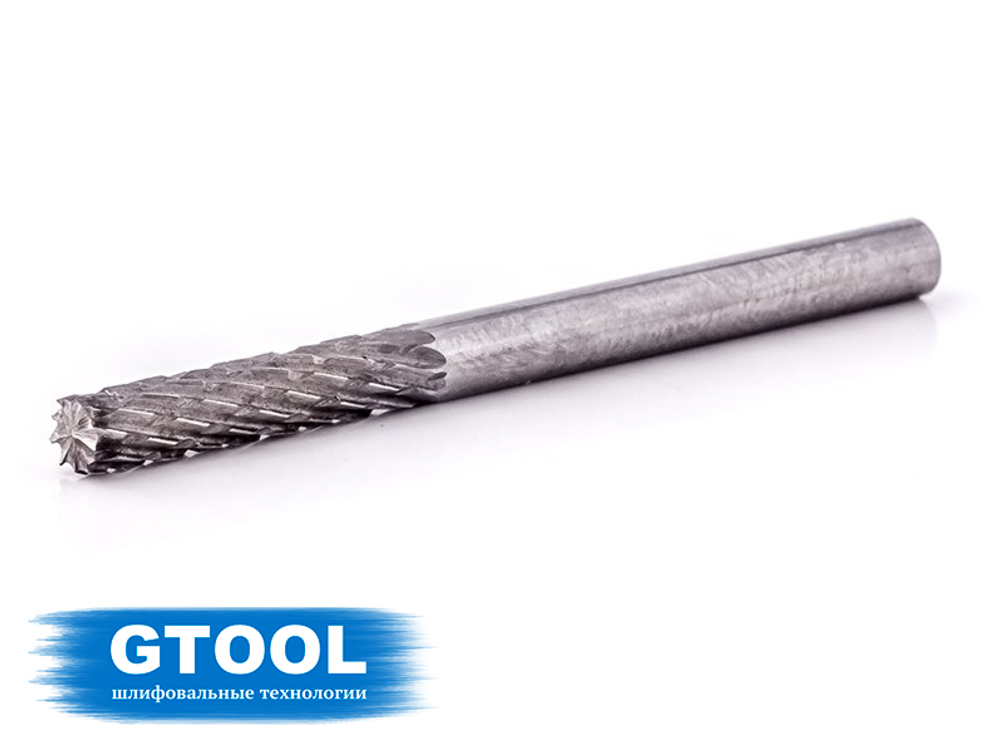 Борфреза GTOOL форма B цилиндр с торцовыми зубьями, диаметр головки 3мм