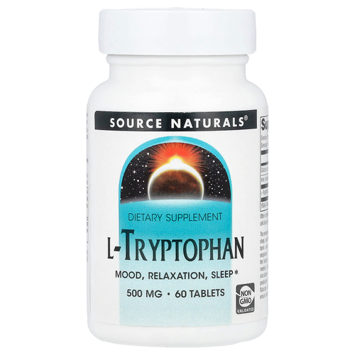 Source Naturals, L-триптофан, 500 мг, 60 таблеток (166 мг в 1 таблетке)