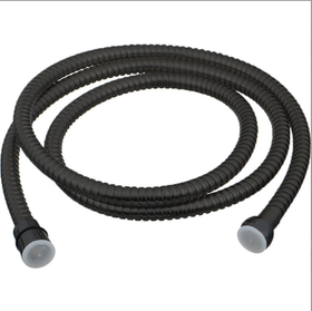 Шланг д/душа MELODIA EXTRA STRONG 1/2"*1/2" конус нерж. d14мм, L150см,2-й зажим чёрный MKP20375BL_bk