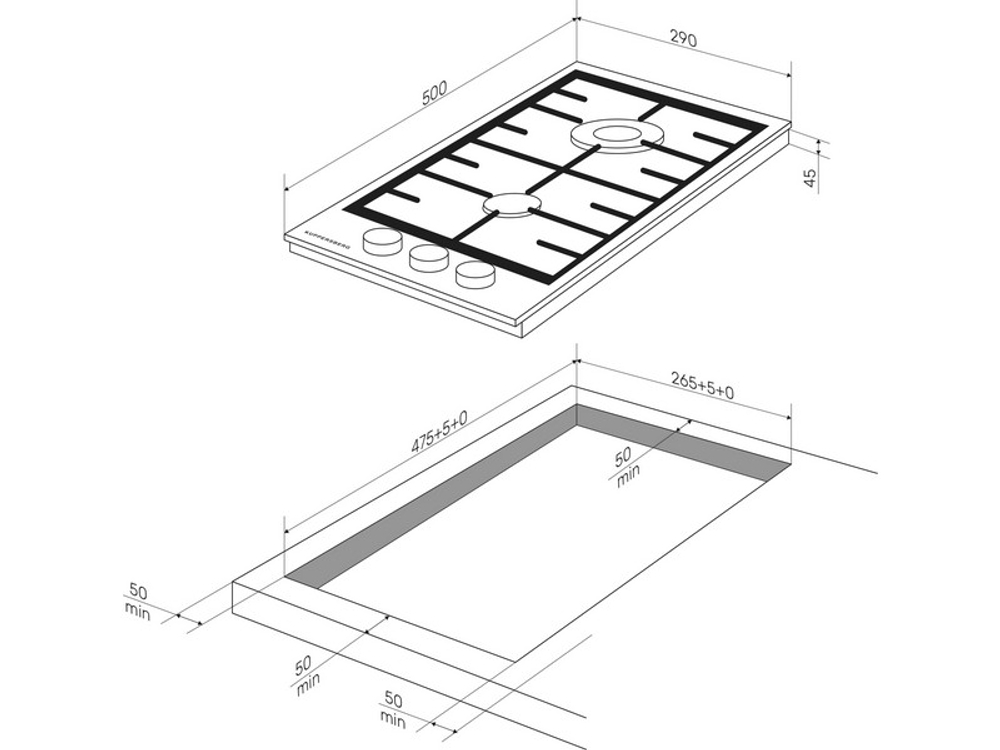 Варочная панель Kuppersberg FS 36 X газовая