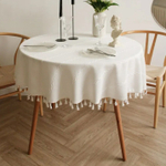 Скатерть круглая с бахромой, 140х140 см