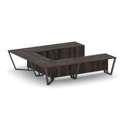 Steel Meet Стол переговорный П-образный KDK-PR.B.SP-11P Дуб Мали/Металл Антрацит 3200*3200*750