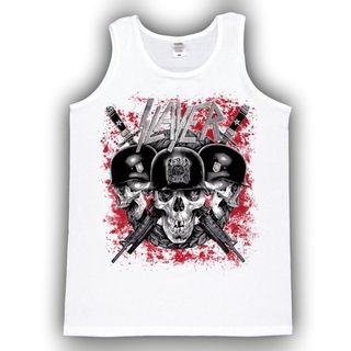 Майка Slayer черепа белая (030)