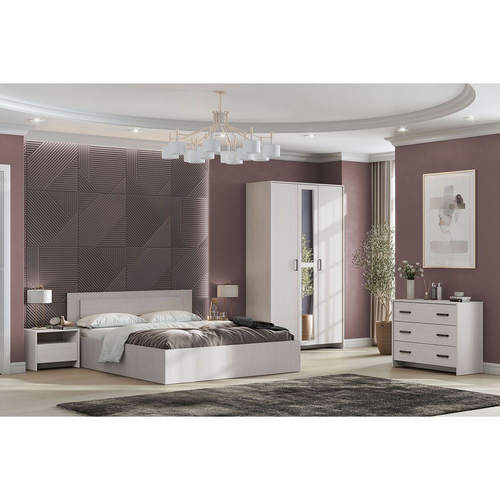 Спальный гарнитур, мебель комплект для спальни Дуб золотой/Камень, Лофт, 120х50х210 см SV-Мебель