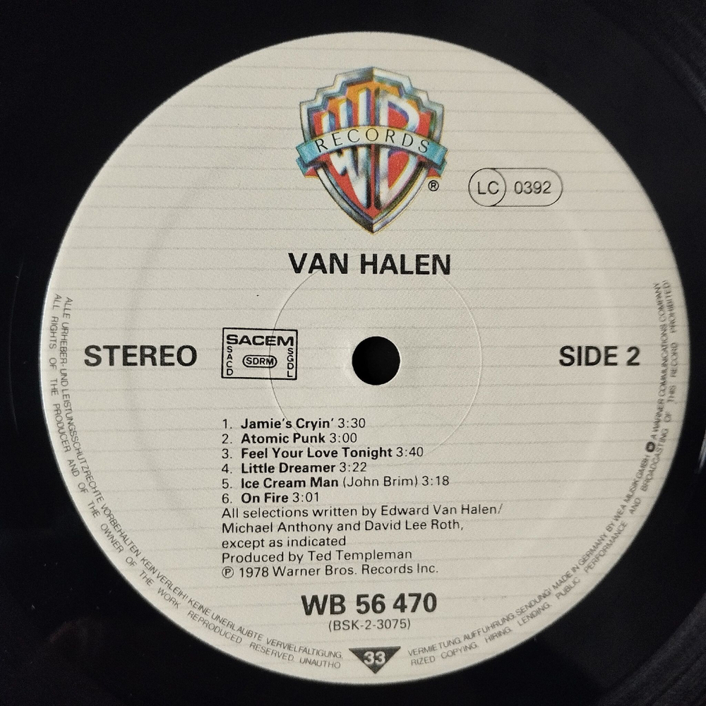 Винтажная виниловая пластинка LP Van Halen (France 1978)