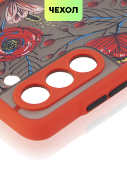 Чехол BROSCORP для Samsung Galaxy S21 FE оптом (арт. SS-S21FE-ST-TPU-RED-PRINT)