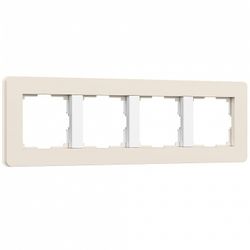 Рамка на 4 поста Werkel Split (айвори/белый, soft-touch) W0043066