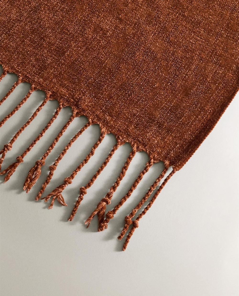 Zara Home - Синель одеяло, терракота, 140x190 см