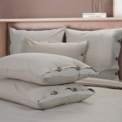 Постельное белье 2 спальное евро Sharmes Rustic бежевый меланж