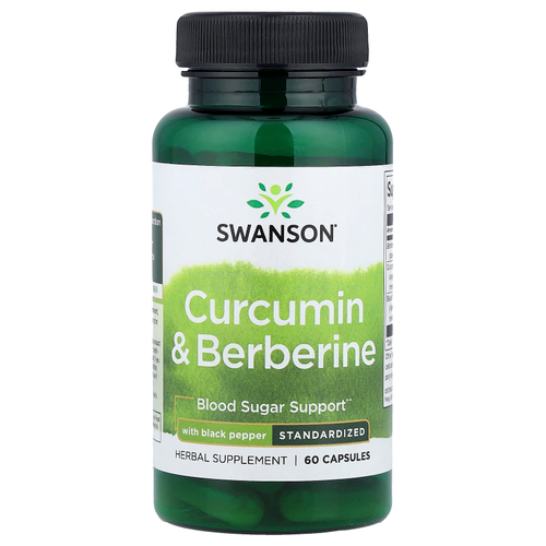 Swanson Vitamins, куркумин и берберин с чёрным перцем, 60 капсул