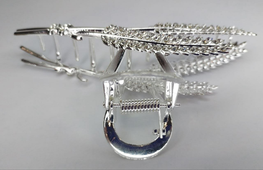 Заколка-краб для волос Колос Цвет серебро