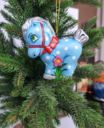 Лошадка Пони ёлочная игрушка из фарфора