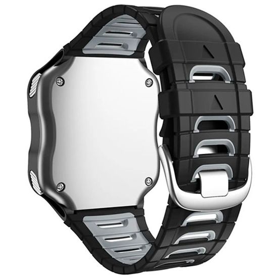 Ремешок для Garmin Forerunner 920XT силиконовый двухцветный (Черный/серый)
