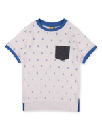 Футболка детская Little Beetle (якоря, белый)