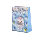 Пакет подарочный бумажный Alingar, (М) 18х23х10 см, вертикальный, "Милые мишки", мат. ламинация, тиснение голография, эфффект 3D, ассорти
