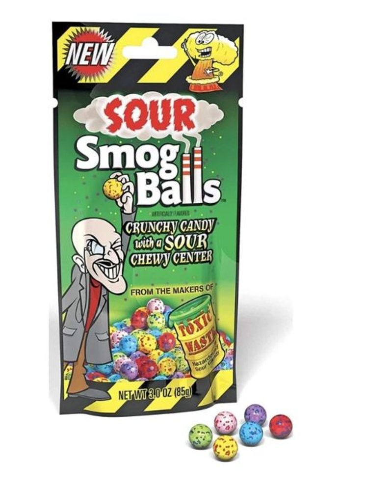 Драже с кислой начинкой Toxic Waste Smog Bolls, 85 г