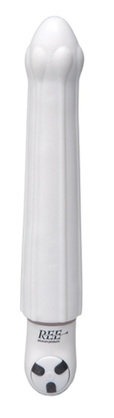 Белый вибромассажёр Saffron - 16 см.