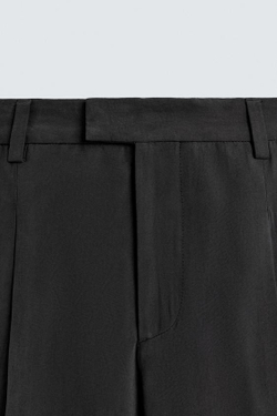ZARA СТРУЯЩИЕСЯ БРЮКИ RELAXED FIT, ЧЕРНЫЙ