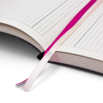 НОВИНКА! Бизнес-тетрадь А4 в клетку LEAVES, 128 листов, гибкая обложка из бархатистой экокожи нубук  (цвет винный) с тиснением рисунка красной матовой фольгой