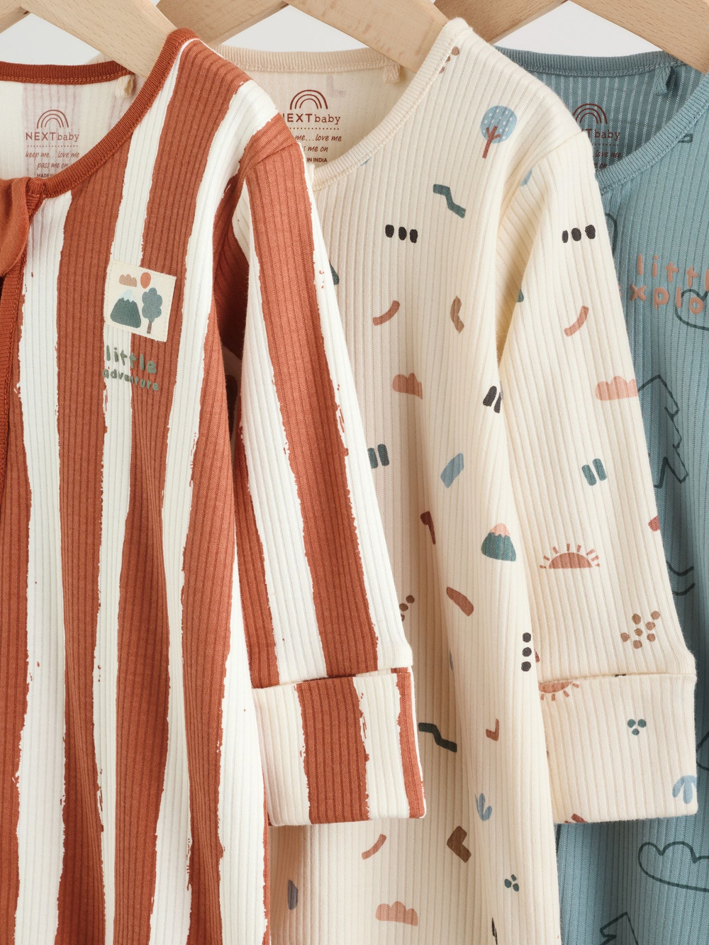 Комбинезон / Cлип для малышей Next F35-905, 3 шт., Кирпичный, Молочный