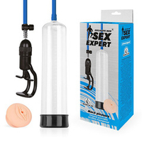 Прозрачная вакуумная помпа с насадкой-вагиной Bior Toys Sex Expert SEM-55164
