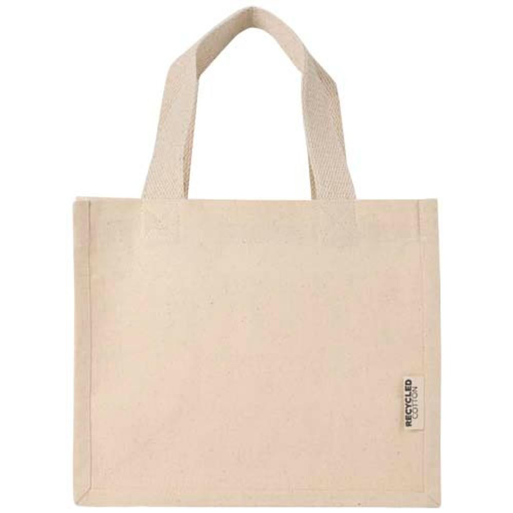 Мини эко-сумка Odessa с клинчиком, изготовленная из переработанного хлопка, сертифицированного согласно GRS, плотностью 220 г/м², объемом 9 л