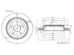 Диск тормозной задний UNIO BRD-20309