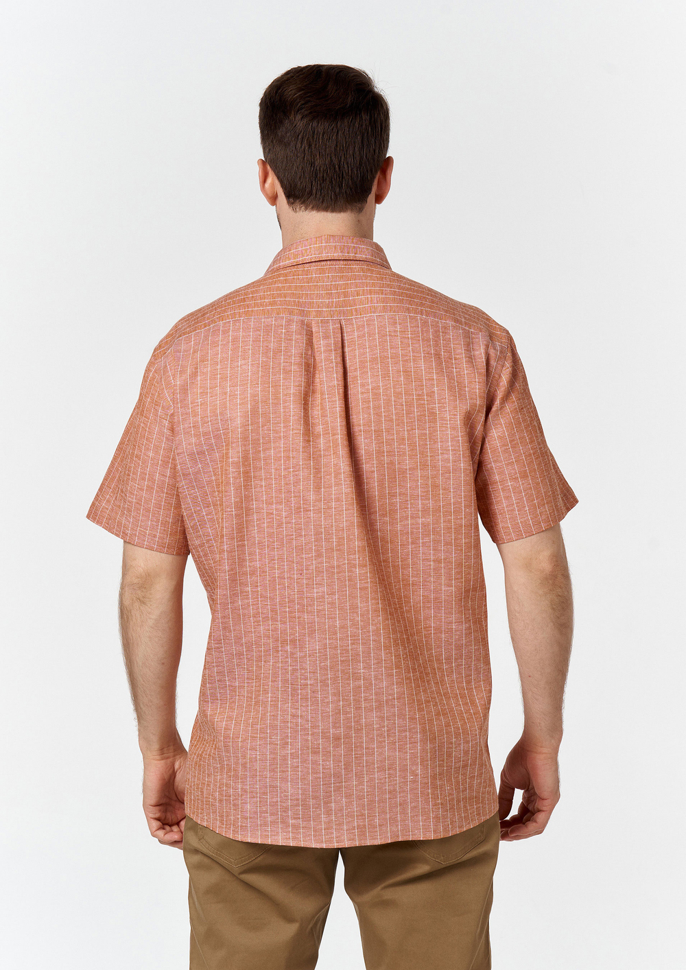 Сорочка мужская ZEER короткий рукав, хлопок/лен 77641 14