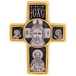 Крест нательный со Спасом Нерукотворным и Святыми.