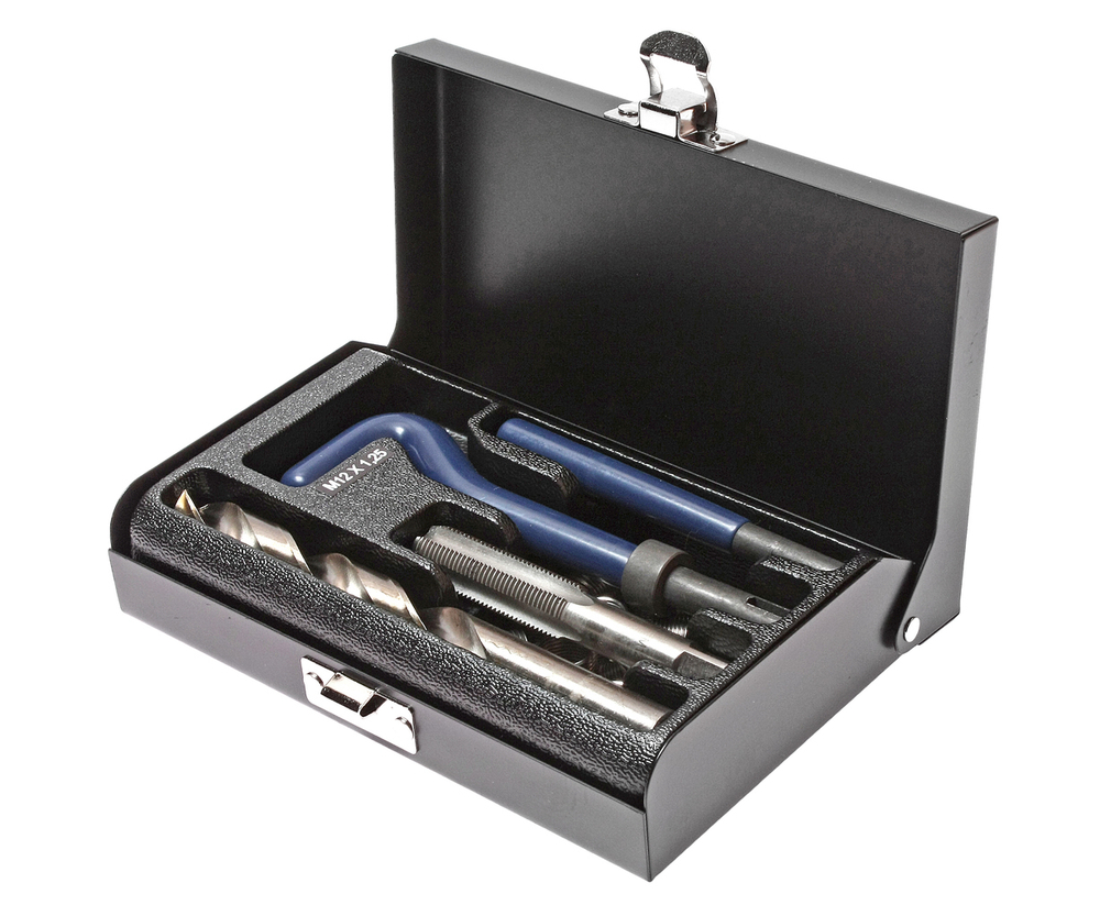 Набор инструментов и вставок для восстановления резьбы М12х1.25мм L=16.3мм 14 предметов JTC