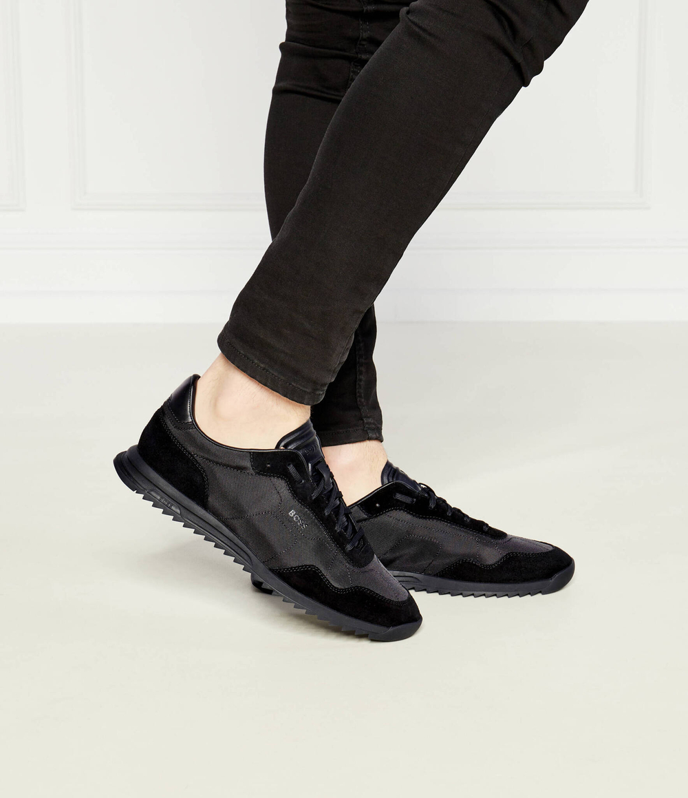 Кожаные кроссовки BOSS BLACK - черный(50517276)