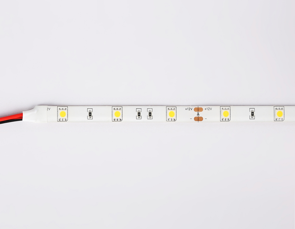 Светодиодная лента GS1903 5050 30Led/ 7.2W m/ 12V IP65 6500K/ 5000*10*2.87mm/ кратность резки 100mm (2 конт.)
