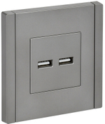 FORTE&PIANO Розетка USB A+A 3,1А FP549 сталь IEK