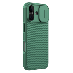 Чехол зеленого цвета (Dark Green) от Nillkin для iPhone 17, серия CamShield Pro Case (защитная сдвижная шторка для камеры)