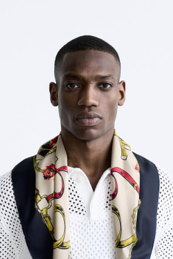 ZARA АТЛАСНАЯ БАНДАНА С ПРИНТОМ «ПОДКОВА», РАЗНОЦВЕТНЫЙ