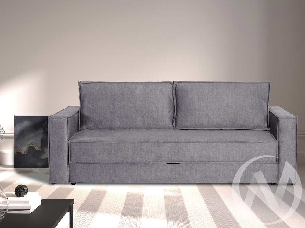 Диван прямой Эдельвейс (БД) SQUARE 23 (велюр светло-серый)