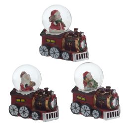 GAEM Фигурка декор в стекл шаре"Дед Мороз/Снеговик" (подсвет, LR44x2), D 5 см, L7,5 W5 H8 см, 3в.