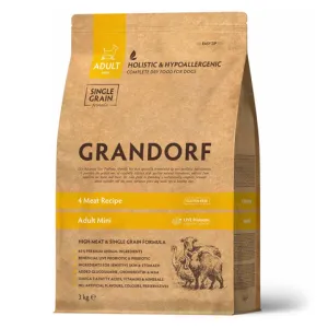 Корм для собак мини-пород, Grandorf, 4 вида мяса с бурым рисом, с пробиотиками