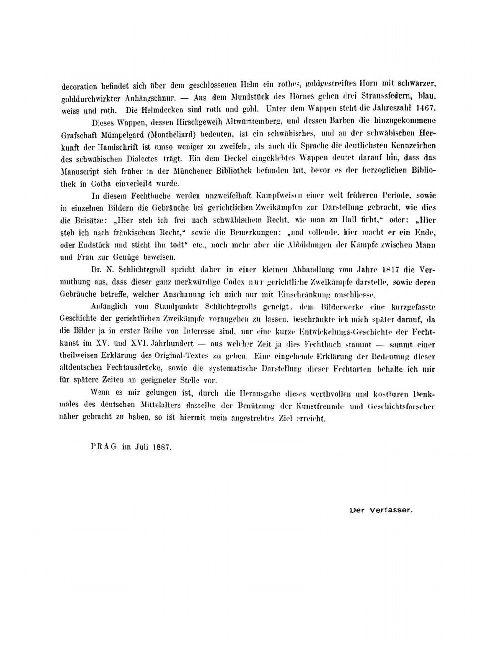 Talhoffers Fechtbuch aus dem Jahre 1467. Gerichtliche und andere Zweikämpfe darstellend | Talhoffer Hans; Talhoffer Hans